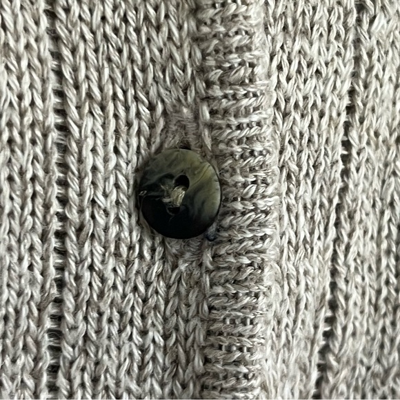 Vintage 90s Beige Linen Floral Cozy Cottagecore Knit Grandma Sweater Vest Small - Picture 5 of 12